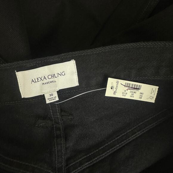 Madewell Alexa Chung High Rise Straight Jean Outridge Wash Black US 30 NWT - Picture 8 of 13